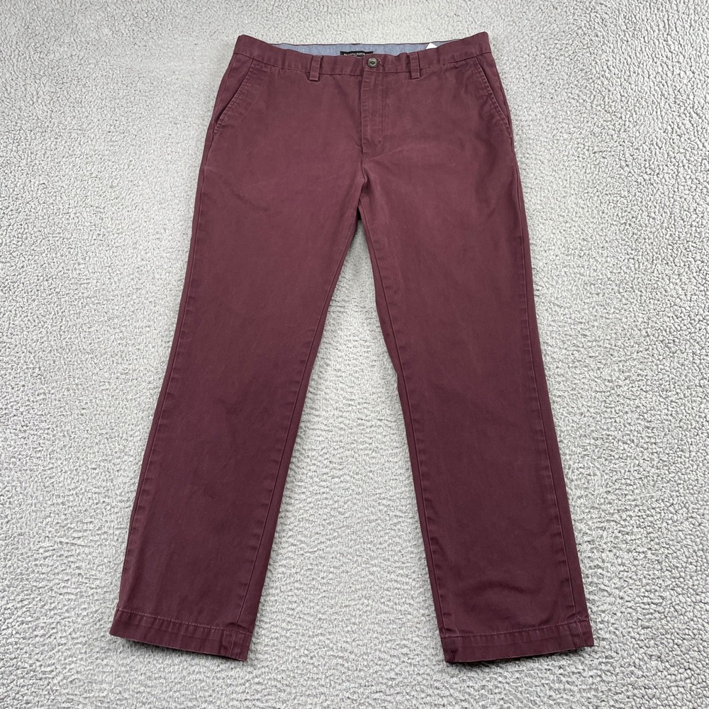 Banana Republic Chino Pants Mens 34x30 Burgundy Aiden Chino Slim Fit Cotton
